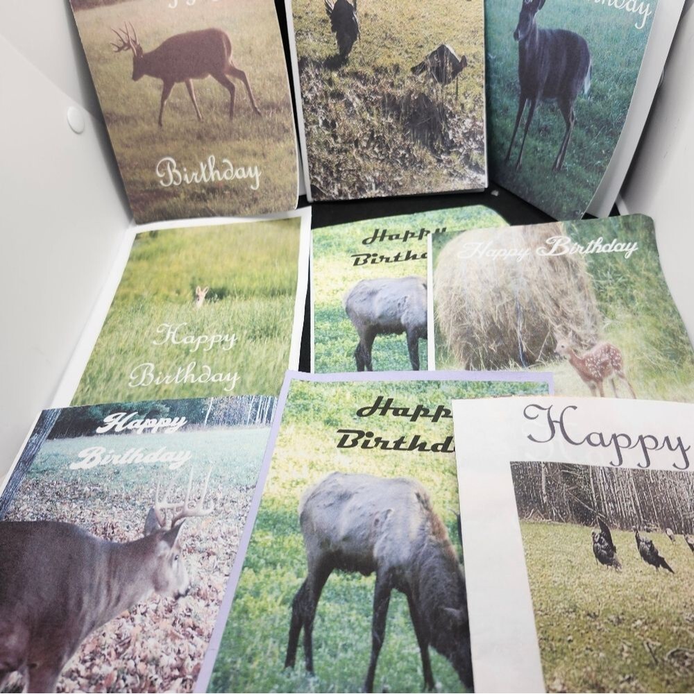 Hand Crafted Nature-Themed Birthday Cards Set Of 12 - Picture 5 of 8